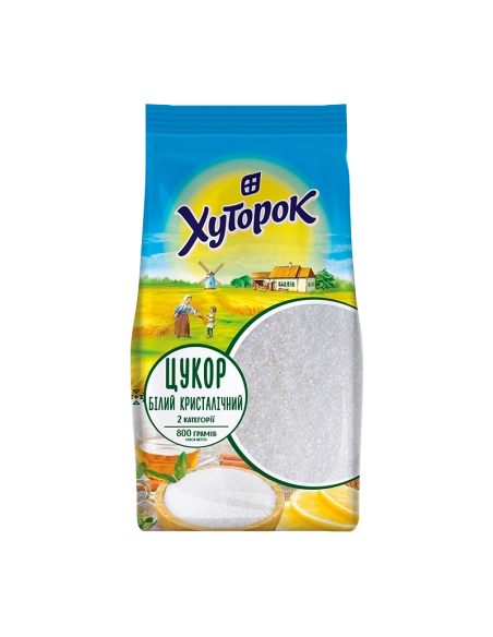 Цукор білий кристалічний ТМ Хуторок 800г