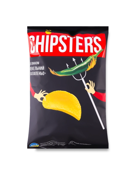 Чіпси картопляні зі смаком Пекельний халапеньо ТМ CHIPSTER`S 120г