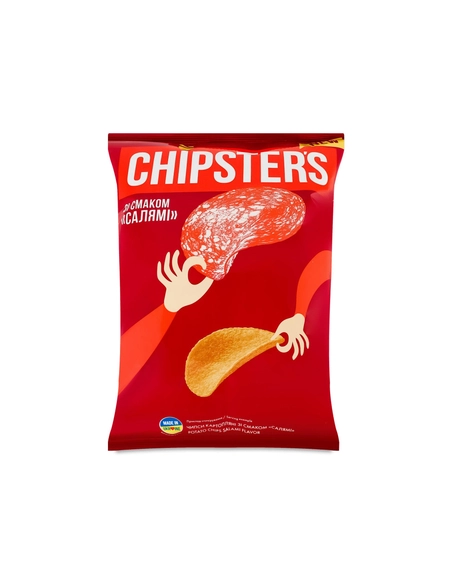Чіпси картопляні зі смаком Салямі ТМ CHIPSTER`S 130г