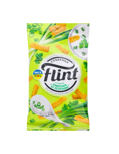 Сухарі пшенично-житні зі смаком "Сметана зелень" ТМ Flint" 65г