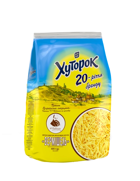 Макаронні вироби "Вермішель" ТМ "Хуторок" 800г.