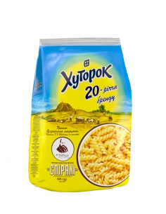 Макаронні вироби "Спіралі" ТМ "Хуторок" 800г.