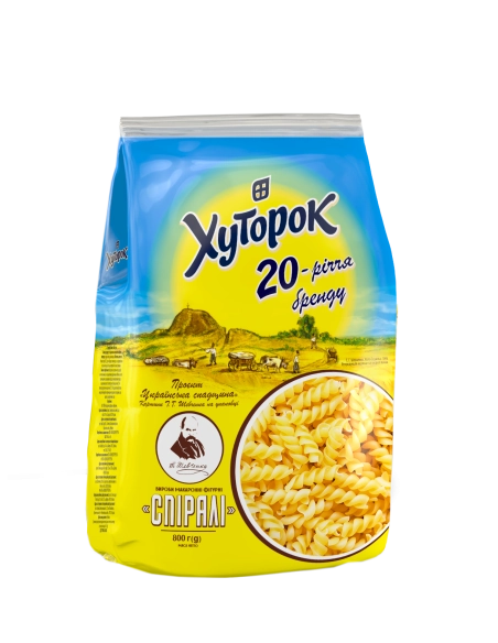 Макаронні вироби "Спіралі" ТМ "Хуторок" 800г.
