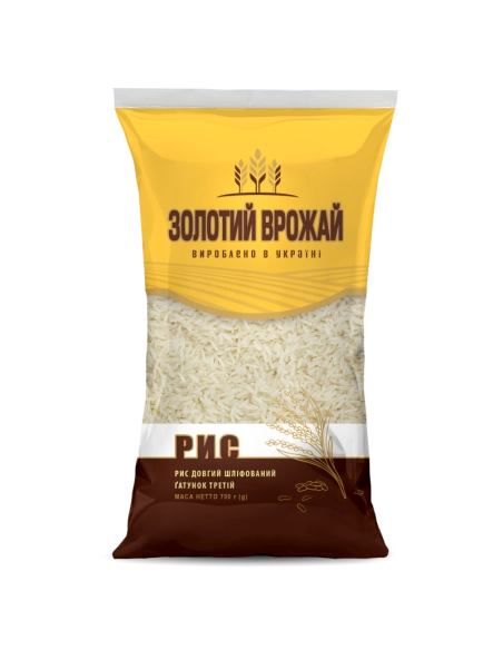 Рис довгий шліфований ТМ Золотий врожай
