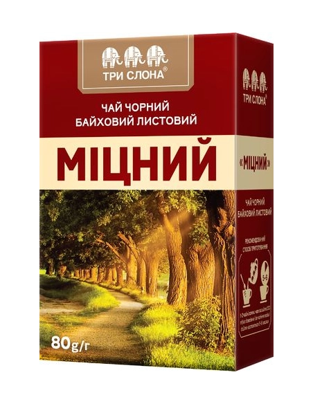 Чай міцний чорний байховий листовий 80г картоні