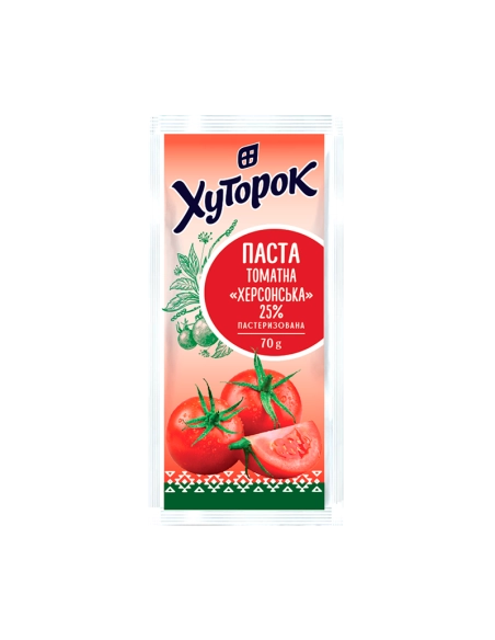 Томатна паста Традиційна 25% ТМ Хуторок 70г сашет