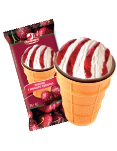 Морозиво Ласунка Стакан з Вишневим Джемом з шоколад вприском 70гр